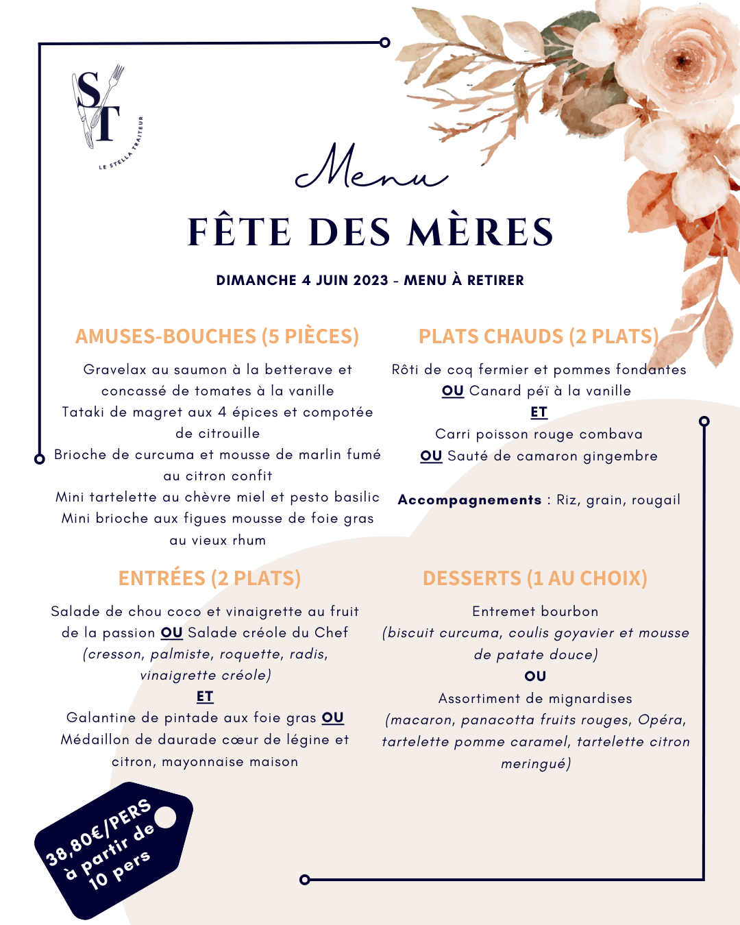 Menu Fête des Mères